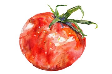 Poster - A fresh tomato sitting on a clean white surface, perfect for food or nature photography