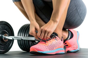 Poster - A person exercising with weights, great for fitness and sports illustrations
