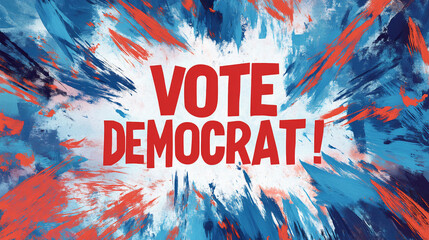 Vote Democrat Red White & Blue Election Graphic