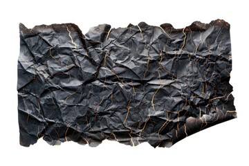 Poster - A fragment of black paper with rough edges, suitable for use in illustrations or designs where a torn paper effect is needed