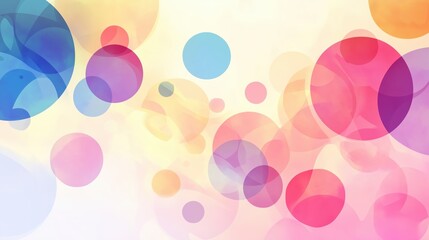Poster - A vibrant abstract background featuring colorful circles and soft shapes, forming a calming and modern composition in pastel tones. This elegant vector design creates a harmonious visual, making it pe