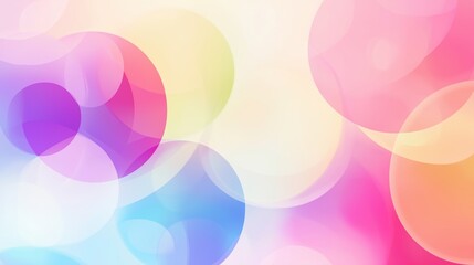 Poster - A vibrant abstract background featuring colorful circles and soft shapes, forming a calming and modern composition in pastel tones. This elegant vector design creates a harmonious visual, making it pe