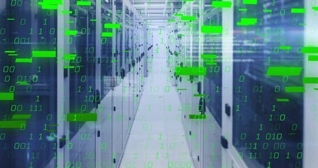 Poster - Animation of binary coding digital data processing over computer servers