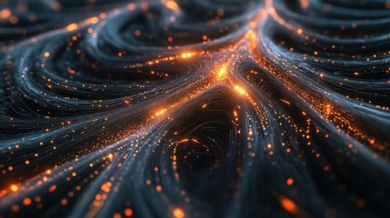 Wall Mural - Abstract Digital Network with Glowing Lines and Particles