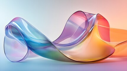 Poster - Abstract Colorful Glass Shapes on Gradient Background