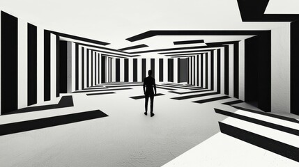 Wall Mural - perception, maze: an event represented as a starting point in a maze of twists and turns, where perc