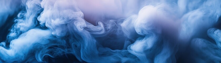 Poster - Abstract Swirls of Blue and White Smoke