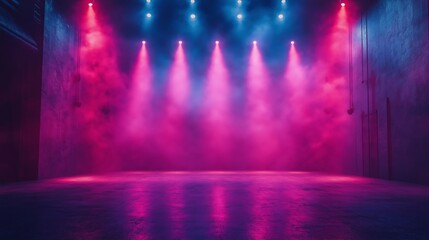 Wall Mural - Magenta Stage Lights created with Generative AI Technology, ai, generative
