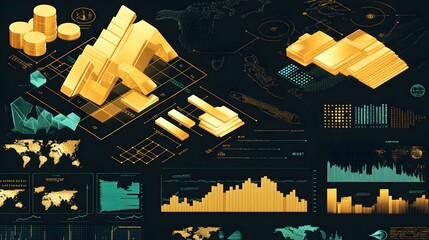 Poster - Comprehensive infographic presenting the strategic role of gold as a safe haven asset for financial investments,economic trends,and market analysis.