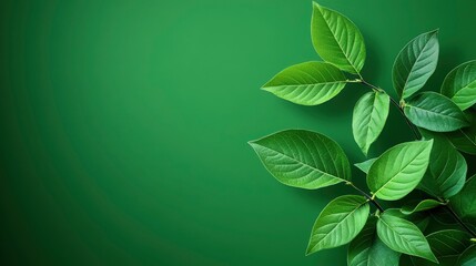 Poster - Green Leaves on a Green Background