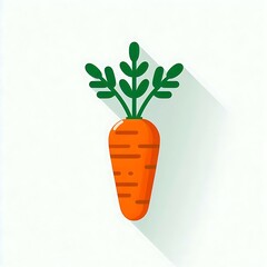 Orange fresh organic Carrot, flat illustration, fresh vegetables for food graphics resource, online ecommerce shop