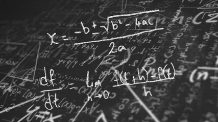Poster - Animation of mathematical data processing over black background