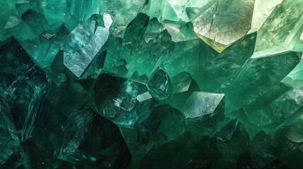 Poster - A textured background of layered crystal formations in shades of green, providing a natural and earthy look
