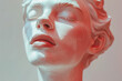 © ADDICTIVE STOCK - Close-up of a surreal female sculpture bathed in red light