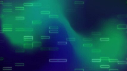 Poster - animation of blue and green shades over green blocks