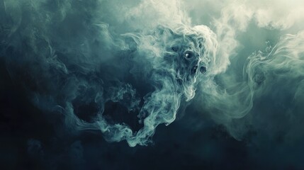 Wall Mural - Abstract Smoke Formation with a Glowing Core