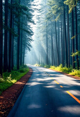 Canvas Print - road in the forest