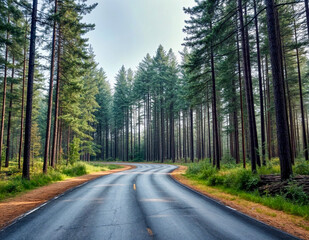 Wall Mural - road in the woods