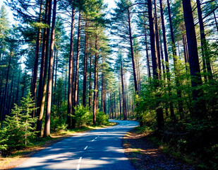 Canvas Print - road in the forest 