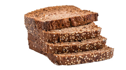 Whole grain bread, isolated on transparent background