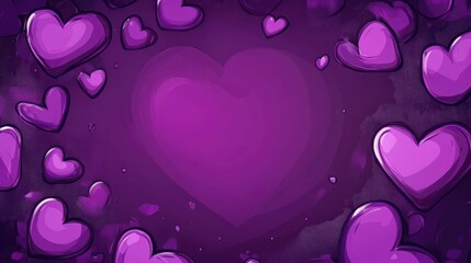  - Purple heart themed oval frame with slides 2D cartoon illustration