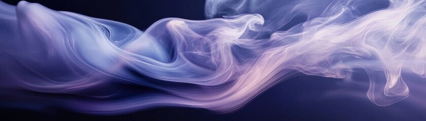 Canvas Print - Abstract Purple and White Smoke Swirls Against a Dark Background