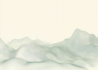 Poster - Abstract landscape background featuring a mesh structure with a polygonal wave wireframe design Line art illustration