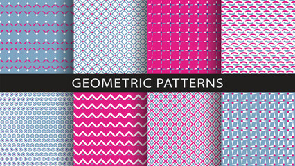 A set of seamless geometric patterns