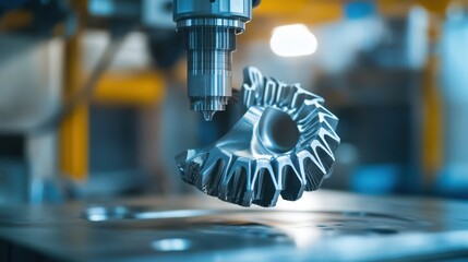 Precision Machining:  Gear and Tool Close-up