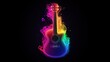 © Pixora Labs - Abstract illustration of colorful guitar isolated on a black background
