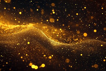 Sticker - Golden stardust flow glitter abstract background