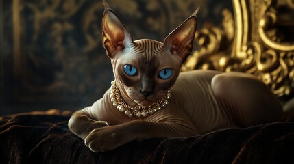 Sphynx cat and her Luxury lifestyle