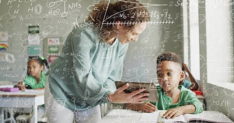 Poster - Animation of chemical equations over biracial female teacher learning with diverse schoolchildren