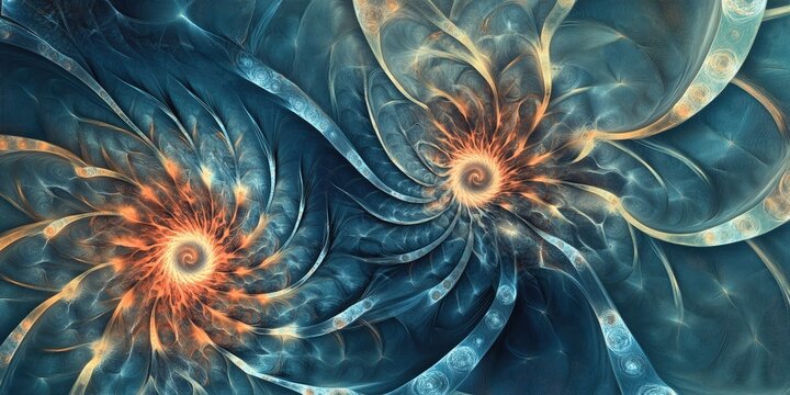 Abstract fractal background featuring a spiral flower design This visually stunning image serves as a captivating wallpaper and showcases intricate digital artwork for creative graphic purposes