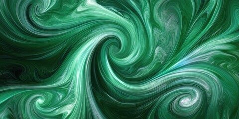 Poster - Green Swirly Abstract Background
