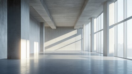 Poster - Contemporary architectural backdrop featuring a vacant open interior space 3D visualization