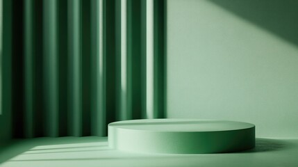 Aufkleber - Empty 3D rendered podium for showcasing products against a green backdrop