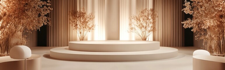 Poster - 3D visualization of a podium setup for promotional purposes