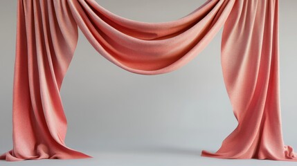 Poster - Studio backdrop featuring a draped flag for presentations or product displays 3D rendering