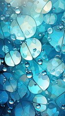 Wall Mural - Abstract blue water drops