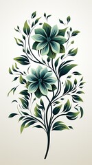 Canvas Print - Elegant green floral design