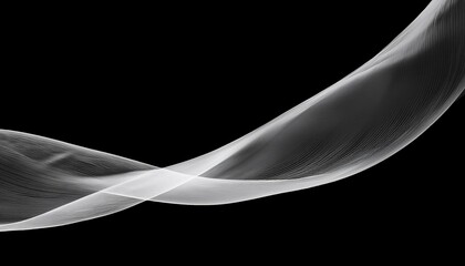 Wall Mural -  A flowing ribbon of smoke twisting gently from left to right, with soft edges and a transpar