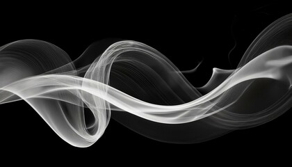 Sticker - A flowing ribbon of smoke twisting gently from left to right, with soft edges and a transpar