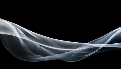 Wall Mural -  A flowing ribbon of smoke twisting gently from left to right, with soft edges and a transpar