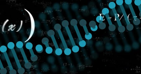 Poster - Animation of dna strand over mathematical equations