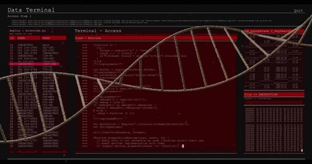 Poster - Animation of dna strand over data processing