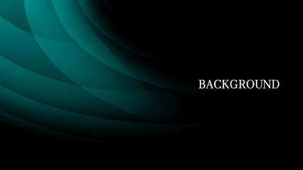 Wall Mural - Black abstract background with teal green gradient mesh. Futuristic design	