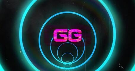 Poster - animation of 6g text over neon circles