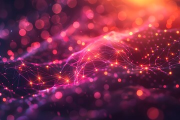 Poster - Vibrant Abstract Network of Light and Color