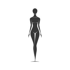 Wall Mural - Silhouette of a Woman Standing with Her Arms at Her Sides